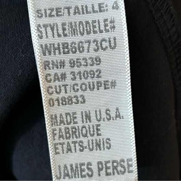 James Perse Midi Black Dress Jersey Size 4 - Picture 7 of 8